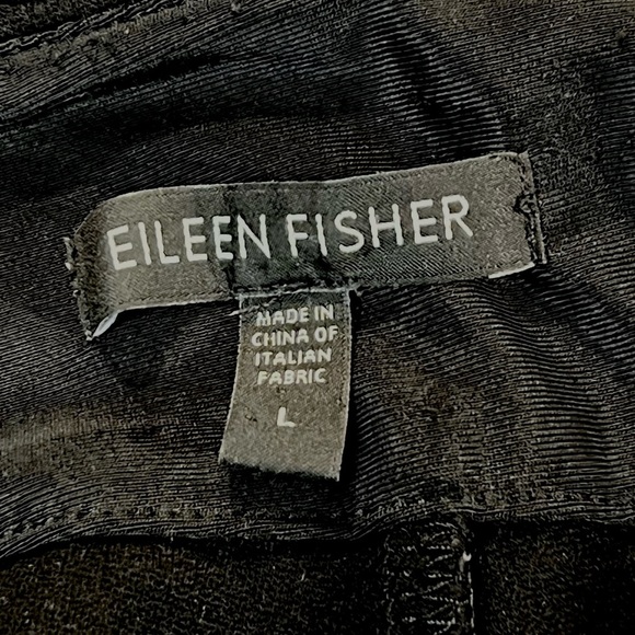 Eileen Fisher pants, Soft Stretchy, Wide Leg, Side Zipper, Color Black, Large - Picture 2 of 6